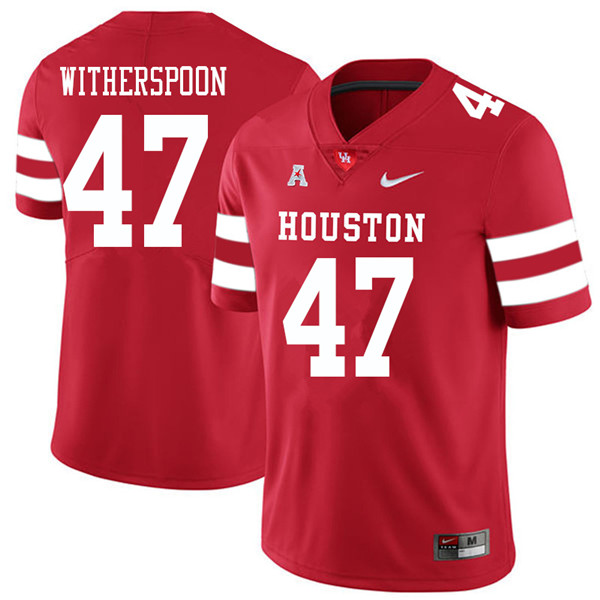 2018 Men #47 Dalton Witherspoon Houston Cougars College Football Jerseys Sale-Red